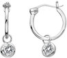 Sudraba apaļi auskari ar 2in1 dimantiem Hoops Topaz Hot Diamonds DE628 sHD1299 цена и информация | Auskari | 220.lv