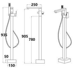 Brīvi stāvošs vannas maisītājs Silla 1082B цена и информация | Смесители | 220.lv