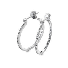 Hot Diamonds Серебряные серьги с бриллиантами Hoops Topaz DE623 sHD1294 цена и информация | Серьги | 220.lv