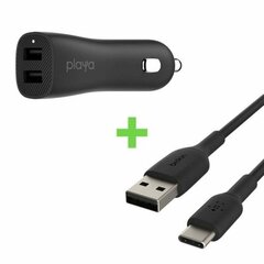 Belkin Universālais Auto USB Lādētājs + Car C USB Kabelis Belkin Playa цена и информация | Зарядные устройства для телефонов | 220.lv