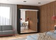 Skapis ADRK Furniture ar LED apgaismojumu Ettore 180, melns cena un informācija | Skapji | 220.lv