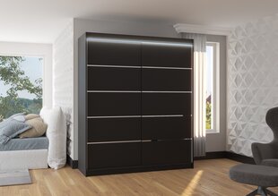 Шкаф ADRK Furniture со светодиодной подсветкой Spectra 180, черный цвет цена и информация | Шкафы | 220.lv