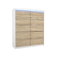 Шкаф ADRK Furniture со светодиодной подсветкой Spectra 180, бежевый цвет/белый цвет цена и информация | Шкафы | 220.lv