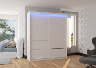 Skapis ADRK Furniture ar LED apgaismojumu Spectra 180, balts cena un informācija | Skapji | 220.lv