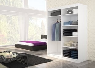 Skapis ADRK Furniture ar LED apgaismojumu Martinez 150, smilšu цена и информация | Шкафы | 220.lv