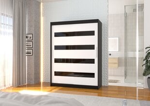 Шкаф ADRK Furniture Martinez 150, белый цвет/черный цвет цена и информация | Шкафы | 220.lv