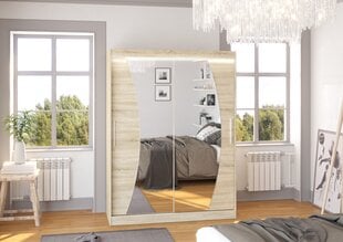 Skapis ADRK Furniture ar LED apgaismojumu Modesto 150, smilšu cena un informācija | Skapji | 220.lv