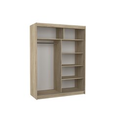 Шкаф ADRK Furniture со светодиодным освещением Jordi 150, черный цвет/белый цвет цена и информация | Шкафы | 220.lv