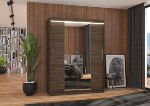 Skapis ADRK Furniture ar LED apgaismojumu Iness 150, tumši brūns cena un informācija | Skapji | 220.lv