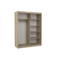 Шкаф ADRK Furniture со светодиодным освещением Jordi 150, белый цвет/песочный цена и информация | Шкафы | 220.lv