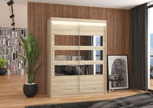 Skapis ADRK Furniture ar LED apgaismojumu Florento 150, smilšu cena un informācija | Skapji | 220.lv