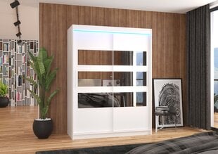 Skapis ADRK Furniture ar LED apgaismojumu Florento 150, balts cena un informācija | Skapji | 220.lv