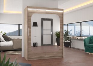 Skapis ADRK Furniture ar LED apgaismojumu Clever 150, brūns cena un informācija | Skapji | 220.lv