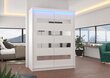 Skapis ADRK Furniture ar LED apgaismojumu Baltic 150, balts cena un informācija | Skapji | 220.lv