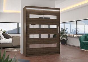 Шкаф ADRK Furniture со светодиодной подсветкой Baltic 150, темно-коричневый цвет цена и информация | Шкафы | 220.lv