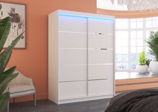 Шкаф ADRK Furniture со светодиодным освещением Luft 150, белый цвет цена и информация | Шкафы | 220.lv