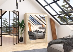 Skapis ADRK Furniture ar LED apgaismojumu Alen 150, smilšu cena un informācija | Skapji | 220.lv