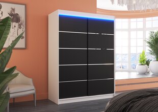 Шкаф ADRK Furniture со светодиодным освещением Luft 150, черный цвет/белый цвет цена и информация | Шкафы | 220.lv