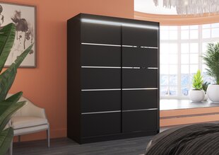 Skapis ADRK Furniture ar LED apgaismojumu Luft 150, melns cena un informācija | Skapji | 220.lv