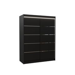 Шкаф ADRK Furniture со светодиодным освещением Luft 150, черный цвет цена и информация | Шкафы | 220.lv