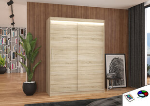 Шкаф ADRK Furniture со светодиодной подсветкой Denver 150, бежевый цвет цена и информация | Шкафы | 220.lv