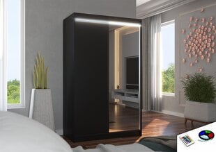 Шкаф ADRK Furniture со светодиодным освещением Rewena 120, черный цвет цена и информация | Шкафы | 220.lv