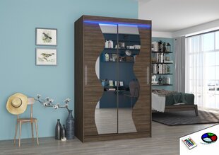 Шкаф ADRK Furniture со светодиодной подсветкой Oswald 120, темно-коричневый цвет цена и информация | Шкафы | 220.lv