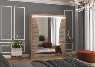 Шкаф ADRK Furniture со светодиодной подсветкой Charlotte 180, коричневый цвет цена и информация | Шкафы | 220.lv