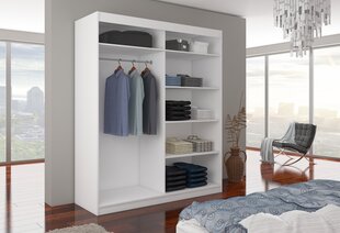Шкаф ADRK Furniture со светодиодной подсветкой Caro 180, белый цвет цена и информация | Шкафы | 220.lv