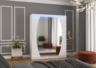 Skapis ADRK Furniture ar LED apgaismojumu Baltimore 180, balts цена и информация | Шкафы | 220.lv