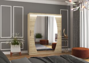 Skapis ADRK Furniture ar LED apgaismojumu Baltimore 180, smilšu цена и информация | Шкафы | 220.lv