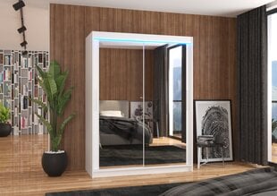 Шкаф ADRK Furniture Permo 150 со светодиодной подсветкой, белый цвет цена и информация | Шкафы | 220.lv