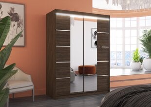 Skapis ADRK Furniture ar LED apgaismojumu Nordic 150, brūns cena un informācija | Skapji | 220.lv
