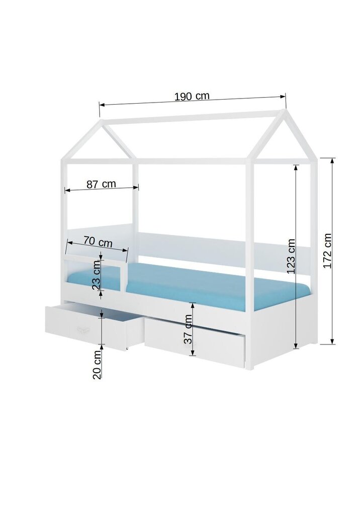 Gulta ADRK Furniture Otello, 80x180 cm, pelēka/brūna cena un informācija | Bērnu gultas | 220.lv