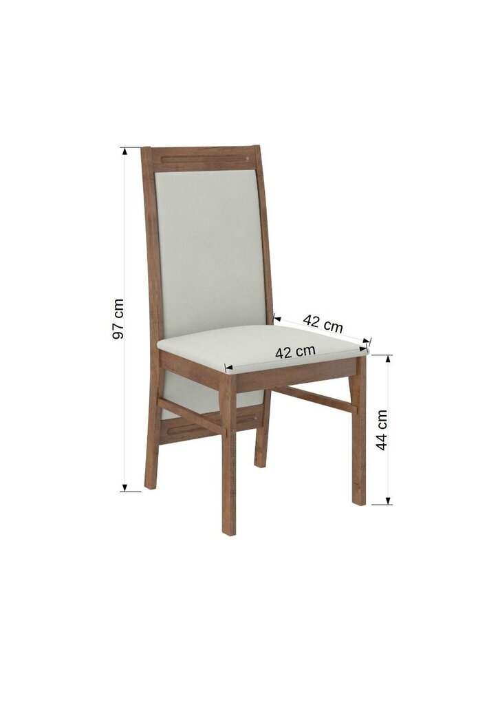 Krēsls K16, smilškrāsas/melns cena un informācija | Virtuves un ēdamistabas krēsli | 220.lv