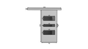 Дверь раздвижная настенная ADRK Furniture Cento 96, серый цена и информация | Шкафы | 220.lv