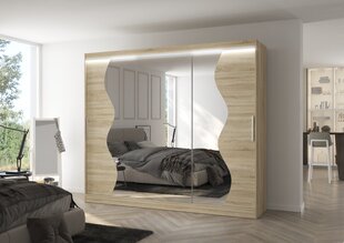 Skapis ADRK Furniture ar LED apgaismojumu Sharon 250, smilšu цена и информация | Шкафы | 220.lv