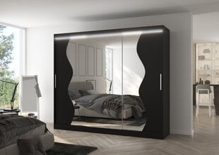 Skapis ADRK Furniture ar LED apgaismojumu Sharon 250, melns цена и информация | Шкафы | 220.lv