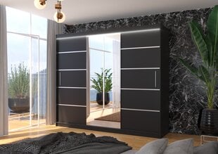 Skapis ADRK Furniture ar LED apgaismojumu Salto 250, melns цена и информация | Шкафы | 220.lv