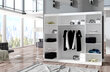 Skapis ADRK Furniture ar LED apgaismojumu Denis 250, smilšu cena un informācija | Skapji | 220.lv