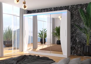 Skapis ADRK Furniture ar LED apgaismojumu Diego 250, balts цена и информация | Шкафы | 220.lv