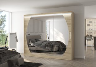 Skapis ADRK Furniture ar LED apgaismojumu Cambe 250, smilšu цена и информация | Шкафы | 220.lv