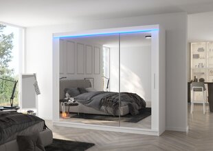 Шкаф ADRK Furniture со светодиодной подсветкой Chester 250, белый цвет цена и информация | Шкафы | 220.lv