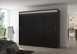 Skapis ADRK Furniture ar LED apgaismojumu Antos 250, melns cena un informācija | Skapji | 220.lv