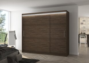 Skapis ADRK Furniture ar LED apgaismojumu Antos 250, brūns cena un informācija | Skapji | 220.lv