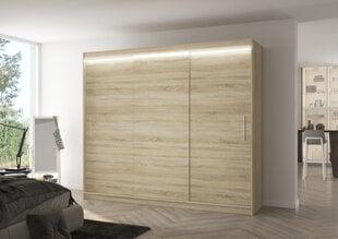 Skapis ADRK Furniture ar LED apgaismojumu Antos 250, smilšu цена и информация | Шкафы | 220.lv