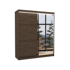 Шкаф ADRK Furniture со светодиодным освещением Viki 180, темно-коричневый цвет цена и информация | Шкафы | 220.lv