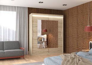 Skapis ADRK Furniture ar LED apgaismojumu Rosette 180, smilšu cena un informācija | Skapji | 220.lv