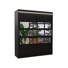 Шкаф ADRK Furniture со светодиодной подсветкой Toledo 180, черный цвет цена и информация | Шкафы | 220.lv