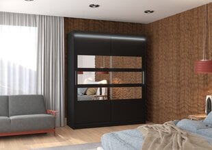 Шкаф ADRK Furniture со светодиодной подсветкой Toledo 180, черный цвет цена и информация | Шкафы | 220.lv